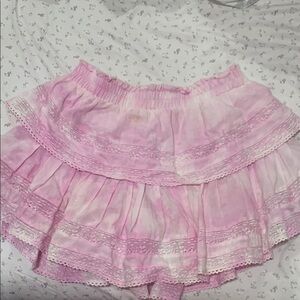 Pink Lace Trim Skirt